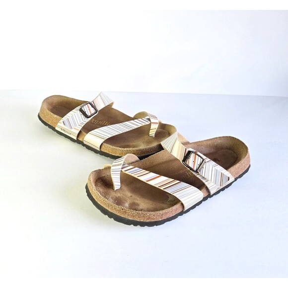 Birkenstock Shoes - Birkenstock PAPILLIO Sandals Striped Multicolor Birko Flor 41 10.5 11 Regular